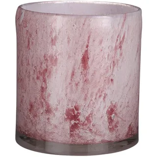 Mica Glas Vase Estelle zylinder hellrosa, 18,5 x 17 cm