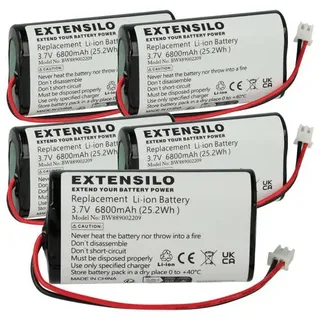 EXTENSILO 5x Akku kompatibel mit Zafferano Poldina Pro Mini Tischlampe, Nachttischlampe (6800 mAh, 3,7 V, Li-Ion)