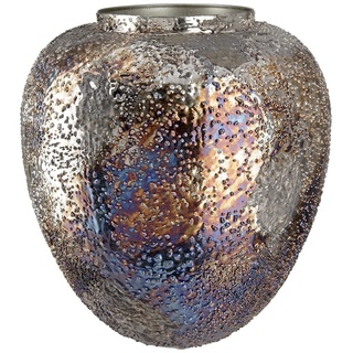 GILDE Blumenvase Vase aus Metall - Deko Wohnzimmer Geschenk für Frauen Geburtstag Muttertag - Farbe: metallic braun Höhe 27 cm