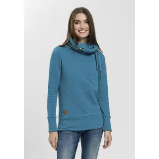 Sweater RAGWEAR "VIOLLA" Gr. XL (42), blau (2040 blue) Damen Sweatshirts mit hohem Stehkragen