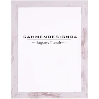 Rahmendesign24 Bilderrahmen Milano 50x75 Weiß vintage Fotorahmen, Wechselrahmen, Posterrahmen, Puzzlerahmen