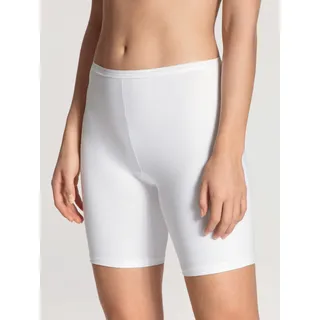 Lange Unterhose CALIDA "Iconics", Damen, Gr. XL (52/54), weiß, Single Jersey, Obermaterial: 95% Baumwolle, 5% Elasthan, unifarben, normal, Unterhosen Lange Unterhose, mit natürlichem Glanz und glattem Griff