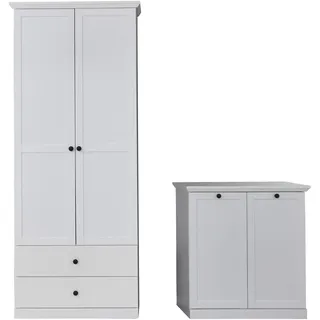 trendteam smart living - 2-teilige Garderobenkombination Garderobenmöbel - Garderobe - Baxter - Aufbaumaß (BxHxT) 177 x 196 x 41 cm - Farbe Weiß - 186091501