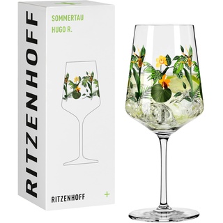 RITZENHOFF 2931016 Hugo-Glas 500 ml – Aperitif-Glas – Serie Sommertau – Motiv 16 mit Orchidee bunt – Made in Germany