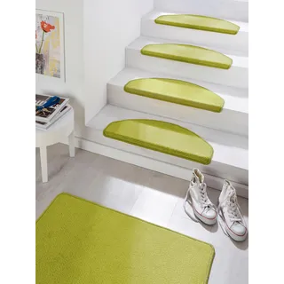 Stufenmatte HANSE HOME "Fancy" Teppiche Gr. B/L: 23 cm x 65 cm, 7 mm, 15 St., grün Stufenmatten 15 Stück, Treppenmatten, Selbstklebend, Stufenteppich, Treppenstufen