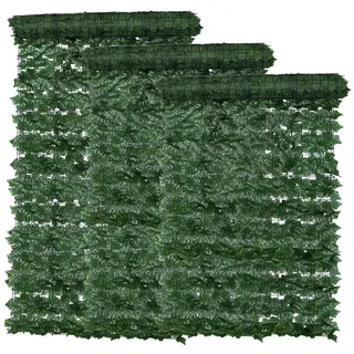 BlingBin Balkonsichtschutz Künstliche Efeu Sichtschutz Künstliche Hecke Balkon Sichtschutz (Packung, 3-St., 1/3/5pcs) 100x300cm Balkon Sichtschutz Efeu Blätter grün