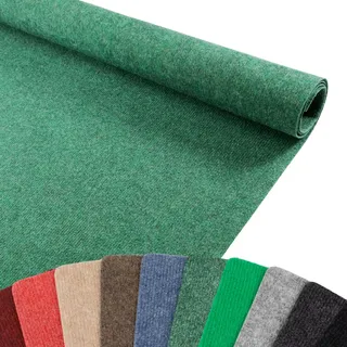 Primaflor Messeteppich Rips Malta | 100x1000 cm | Grün | Messeteppich mit Ripsstruktur, Brandschutzklasse Bfl-s1; Nadelfilz-Auslegeware und Teppichboden als Messe-Bodenbelag