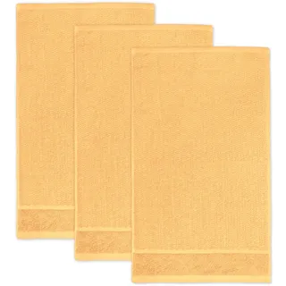 Frottana Pearl Gästetuch 30 x 50 cm aus 100% Baumwolle, Maize 3er Set