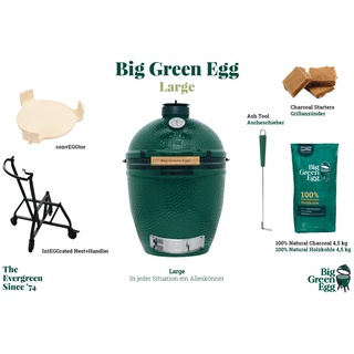 Big Green Egg Large EGG Starter Paket (6-teilig) Kamado Holzkohlegrill Modell 2024