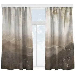 Bilderdepot24 Vorhang Gardine Tropisch Natur Orientalische Dschungel Gipfel Türvorhang (2 St), Multifunktionsband, blickdicht, Samt, Schiebegardinen Flur Schlafzimmer Wohnzimmer Schiebevorhang beige 130 cm x 250 cm
