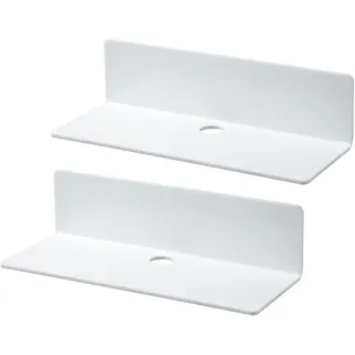 Diwzbyn Wandregal 2er Set Wandregal Ohne Bohren Schweberegal, aus Acryl, 2-tlg., Badezimmer Regal Zum Kleben Bücherregal Bad Regal Selbstklebend weiß