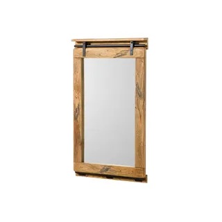 Spiegel echt Naturholz Mango massiv Wandspiegel Used-Look Industrial groß 65x110