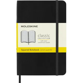 Moleskine Notizbuch A6 kariert Schwarz