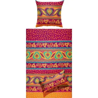 REDBEST Bettwäsche Bettwäsche, Mako-Satin, Satin Paisley/Ornamente orange
