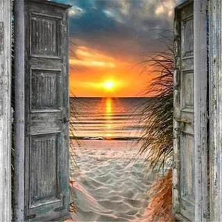 Puzzle 5000 Teile, Tür und Strand Puzzle Erwachsene 5000 Teile, Impossible Puzzle, Puzzle Kinder Mädchen, Geschicklichkeitsspiel für die ganze Familie, Puzzle Erwachsene 5000 Teile-61.61x41.53 Zoll (