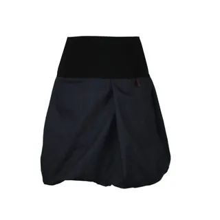 dunkle design Jeansrock Ballonrock 51cm Uni oder mit Muster elastischer Bund schwarz S 36/38