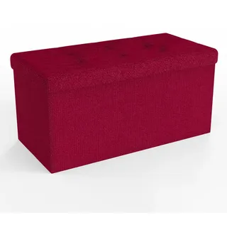 Intirilife Sitzhocker mit Stauraum 76 x 38 x 38 cm Kirschrot