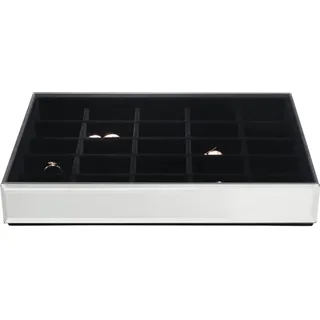 Stackers Schmuckkästchen classic 25-Fächer velvet aus Glas mit schwarzer Verkleidung