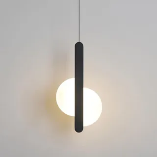 YFMYY Moderne kleine Pendelleuchte in Schwarz, geometrische LED-Kronleuchter, Deckenleuchte mit Acryl-Lichtleiterplatte, minimalistische Hängeleuchte für Wohnzimmer, Esszimmer, Schlafzimmer, Garderobe