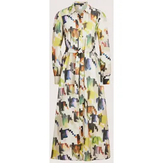Madeleine Hemdblusenkleid Ethno-Muster Weiß 38