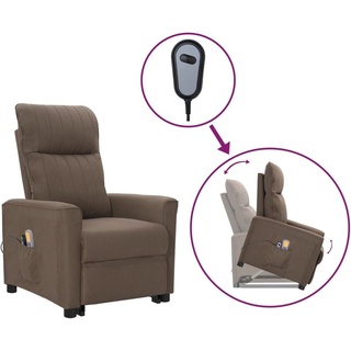 Möbel Stühle Taupe - Massagesessel mit Aufstehhilfe Taupe Stoff,bis zu 110 kg DE891960