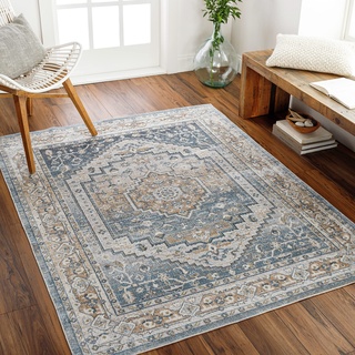 Artistic Weavers Lillian Waschbarer Teppich mit Bordüre, 70 x 90 cm, Camel
