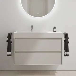 Burgbad Devio Schrank mit Mineralguss-Waschtisch, 2 Auszüge, SHKH101F7216C0001,
