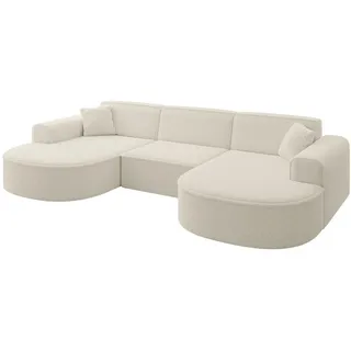 altdecor Eckcouch Bouclé 4-Sitzer Beige