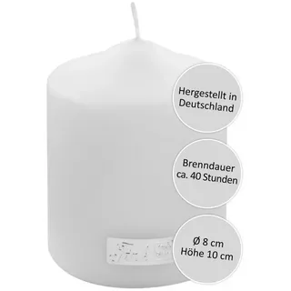 Fink Stumpenkerze 10 cm weiß