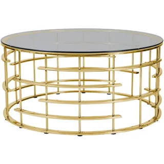 SalesFever Glastisch gold Edelstahl 90 x 42 x 90 cm