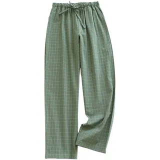 Kielsjajd Schlafanzughose Damen Lang Karierte Pyjamahose Winter Weich Nachtwäsche Hose Schlafhose Freizeithose Strandhose mit Taschen und Kordelzug, Damen Yogahose Stretch Bequeme Pyjamahose