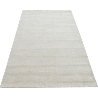 Teppich LEONIQUE "Soley, Kurzflor-Teppiche, handgewebter Viskose-Teppich" Teppiche Gr. B/L: 80 cm x 150 cm, 12 mm, 1 St., beige (natur) Esszimmerteppiche