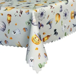 Euromat fleckenabweisende Halloween-Tischdecke Trick or Treat 140x220 cm - Bunt