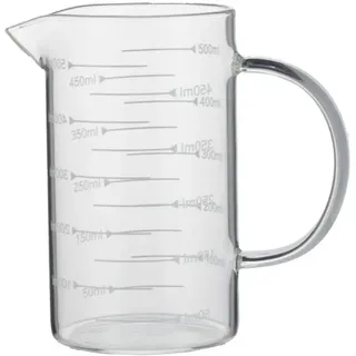 WAS Germany Messbecher, Ø 8 cm, 0,5 ltr., mit 50 ml Skalierung, Borosilikatglas