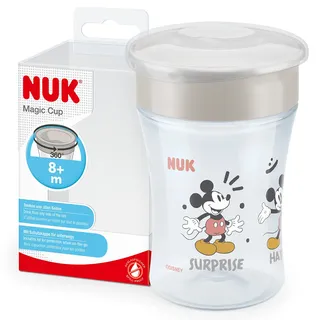 NUK Magic Cup Becher auslaufsicher, 360° Auslaufsicherer Rand, ab 8 Monaten, 230 ml, BPA-frei, Disney Mickey Mouse, zufällige Modellauswahl