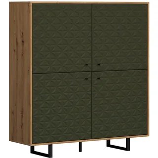 trendteam Sentra 124 x 136 x 40 cm Dunkelgrün/Artisan Eiche