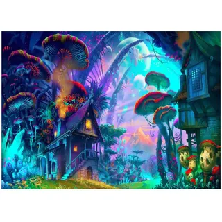 FANSU 3D Tapisserie Wandbehang Polyester Wandtuch Wandteppiche Waschbar Wandkunst Tapestry Bunte Hippie-Tapisserie für Schlafzimmer Wohnzimmer Schlafsaal Room Dekor (130x150cm,Pilz)