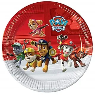 Procos 67202 89774 - Teller Paw Patrol, 8 Stück, Durchmesser 23 cm, Einwegteller, Kindergeburtstag, Partygeschirr
