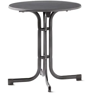 Sieger Boulevard-Klapptisch mit mecalit-Pro-Platte 70 x 70 x 72 cm eisengrau/schieferdekor anthrazit