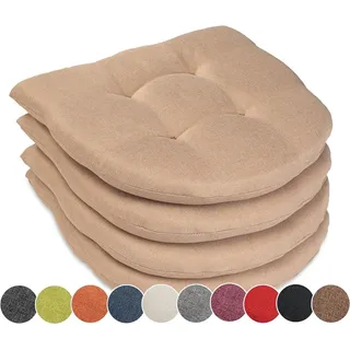 sunnypillow Stuhlkissen 40 x 40 x 5 cm beige 4-tlg.