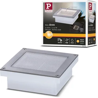 Paulmann Solar LED Bodeneinbauleuchte Aron Kunststoff 10x10 cm mit Bewegungsmelder weiß