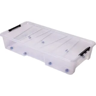 Unterbettbox Rollbox Aufbewahrungsbox  mit Deckel 35L Spielzeugkiste Box Rollen