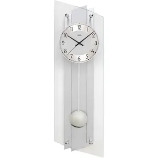 AMS Wanduhr Pendeluhr modern geschwungenes Mineralglas - AMS Modell: 5261