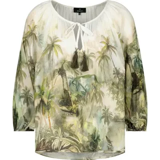 Monari Bluse Tropical Allover Grün 38