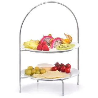 Basera® Etagere Teller Etagere, Metall verchromt (Eisen), (1-tlg), Serviergestell, verchromt, Metall silberfarben
