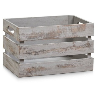 Zeller Aufbewahrungskiste, Holz, grau, 31 x 21 x 19,5cm, Vintage (1 St.), Tiefe: ca. cm