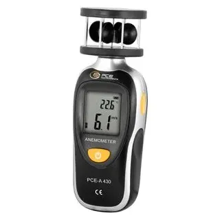 PCE Instruments Anemometer PCE-A 430 0,7... 30 m/s bis 105 km/h kn mph C° F° Beaufort-Skala MAX AVG Anzeige