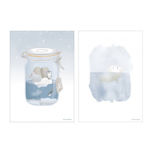 Little Dutch Little Dutch – Poster mini Polar Bär blau A3