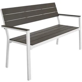 Tectake Gartenbank hellgrau/weiß