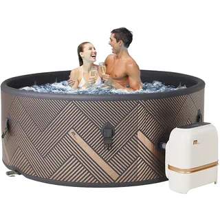 Miweba Whirlpool MSpa Mono aufblasbar | 6 Personen | Ø 173x65cm | App Steuerung | 138 Massagedüsen | Ganzjähriger Einsatz Winterfest | In & Outdoor Pool | Spa | Gartenpool | Aufstellpool